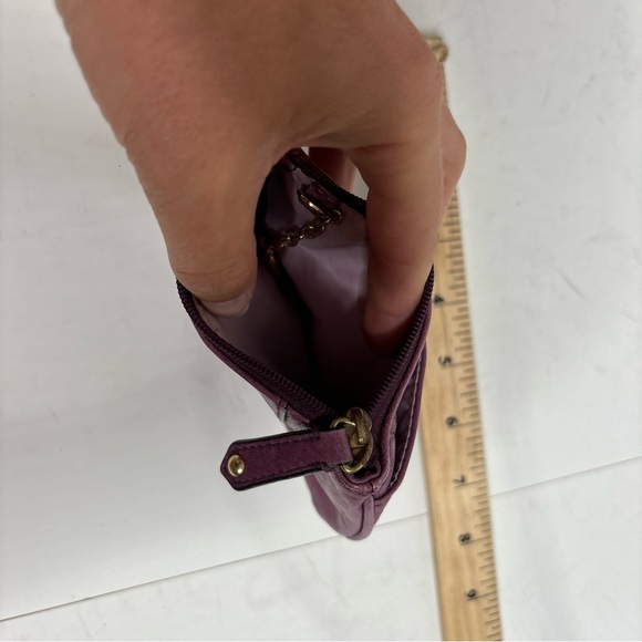 Coach purple leather coin pouch - Picture 3 of 3